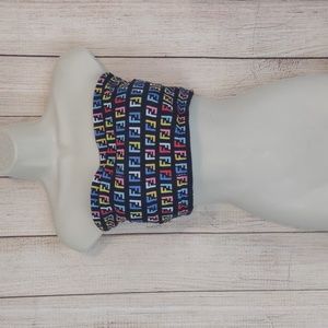fendi tube top / swimsuit top. color block logo